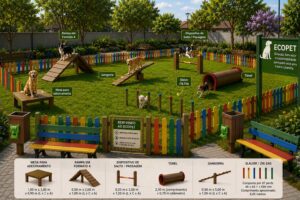 Ecopet Lanci com equipamentos para atividade e diversão dos cães